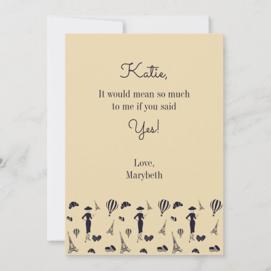 ヴィンテージファッションは私の名誉カード 招待状 (裏面)