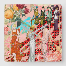 ヴィンテージファッションアクリル壁時計 スクエア壁時計