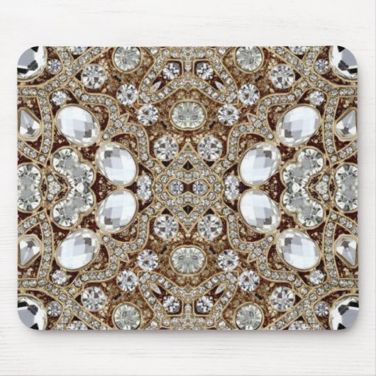 ヴィンテージファッションアートガーリーデコグラム金ゴールド マウスパッド (正面)