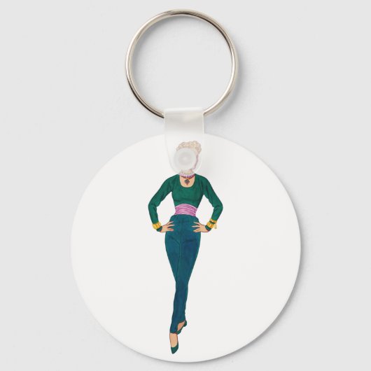 ヴィンテージファッションイメージキーチェーン キーホルダー (正面)