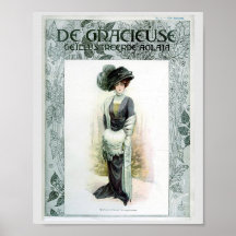 ヴィンテージファッションイラストレーションエリートレディーイングリーン