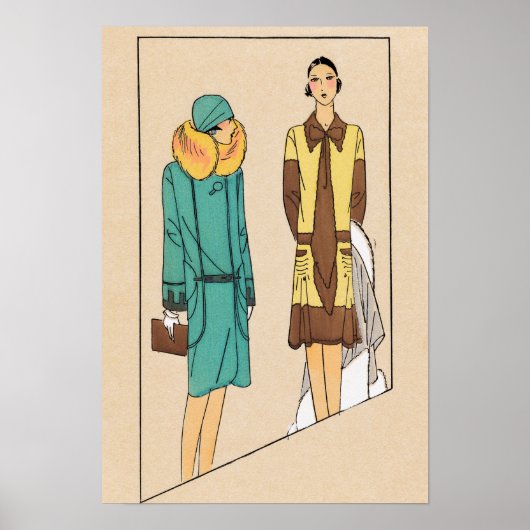 ヴィンテージファッションイラストレーションポスター ポスター (正面)
