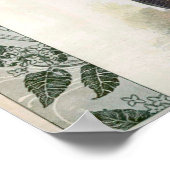 ヴィンテージファッションイラストレーションレディボタニカルハット ポスター (角)