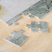 ヴィンテージファッションイラストレーションレディーイングレープハット ジグソーパズル (側面)