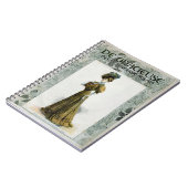 ヴィンテージファッションイラストレーションレディーイングレープハット ノートブック (左側)