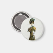 ヴィンテージファッションイラストレーションレディーイングレープハット マグネット (正面/裏面)