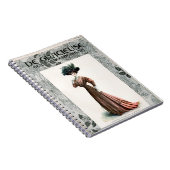 ヴィンテージファッションイラストレーションレディーフェザーハット ノートブック (右側)