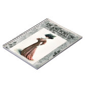 ヴィンテージファッションイラストレーションレディーフェザーハット ノートブック (左側)