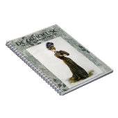 ヴィンテージファッションイラストレーションレディーフェザーボーハット ノートブック (右側)