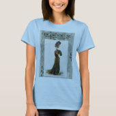 ヴィンテージファッションイラストレーションレディーフェザーボーハット Tシャツ (正面)