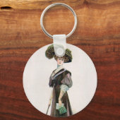 ヴィンテージファッションイラストレーションレディ付き杖 キーホルダー (裏面)