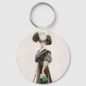 ヴィンテージファッションイラストレーションレディ付き杖 キーホルダー (裏面)
