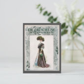 ヴィンテージファッションイラストレーションレディ付き杖 ポストカード (スタンド正面)
