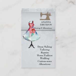 ヴィンテージファッションガーリーフローラ裁縫 名刺