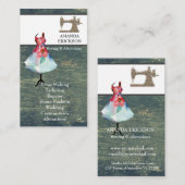 ヴィンテージファッションクラフガーリーツフローラ裁縫ビスネ 名刺 (正面/裏面)