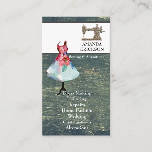 ヴィンテージファッションクラフガーリーツフローラ裁縫ビスネ 名刺 (正面)