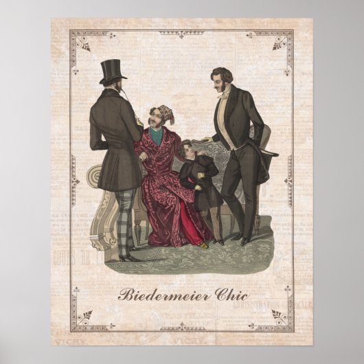 ヴィンテージファッションコラージュビーダーマイヤーモンズ ポスター (正面)