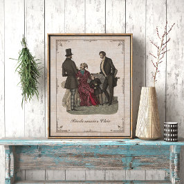 ヴィンテージファッションコラージュビーダーマイヤーモンズ ポスター