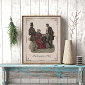 ヴィンテージファッションコラージュビーダーマイヤーモンズ ポスター