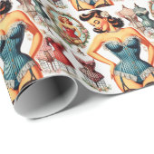 ヴィンテージファッションコルセットピンの設定 ラッピングペーパー (ロールコーナー)