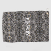 ヴィンテージファッションスチームパンクゴシックシルバー ゴルフタオル (横)