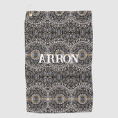 ヴィンテージファッションスチームパンクゴシックシルバー ゴルフタオル (正面)