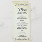 ヴィンテージファッションドオールドウェスタン結婚テーマのメニュー 招待状 (正面/裏面)