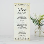 ヴィンテージファッションドオールドウェスタン結婚テーマのメニュー 招待状 (スタンド正面)