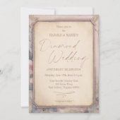 ヴィンテージファッションドオールド結婚ダイヤモンドの写真 招待状 (正面)