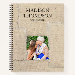 ヴィンテージファッションドカスタムフォトファミリーレシピ ノートブック