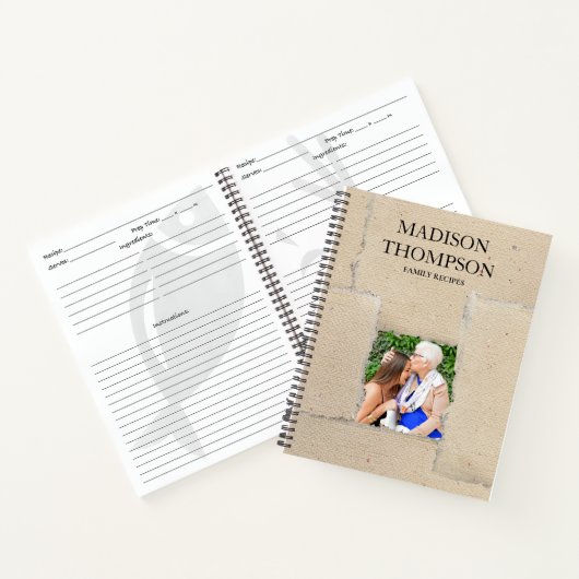 ヴィンテージファッションドカスタムフォトファミリーレシピ ノートブック (内部)