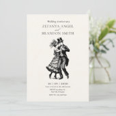 ヴィンテージファッションド老夫婦踊り記念日 招待状 (スタンド正面)