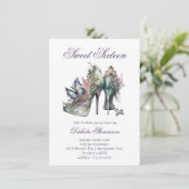 ヴィンテージファッションハイヒール&フローラスウィート16 招待状 (スタンド正面)