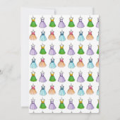 ヴィンテージファッションパステルプロムドレスバースデーパーティー 招待状 (裏面)