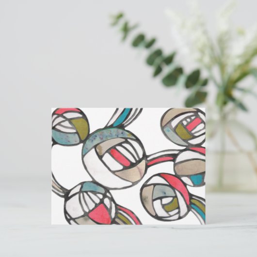 ヴィンテージファッションパターン ポストカード (スタンド正面)