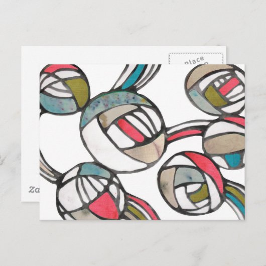 ヴィンテージファッションパターン ポストカード (正面/裏面)