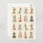 ヴィンテージファッションビクトリアンの女性ファンシー服装 ポストカード (正面/裏面)