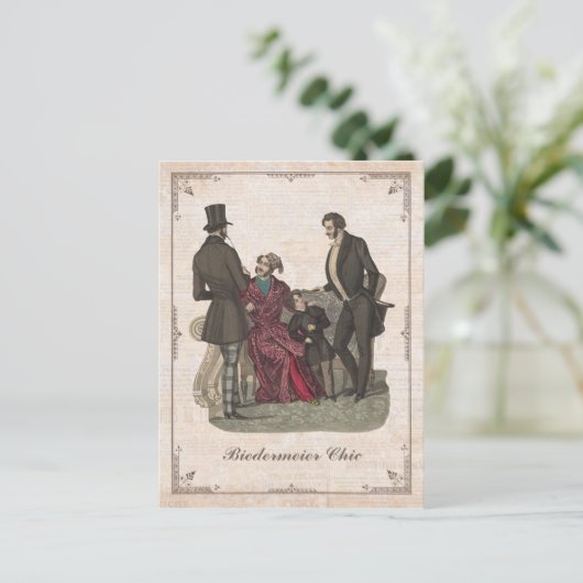 ヴィンテージファッションビーダーマイヤーメンカスタムズ文字 ポストカード (スタンド正面)