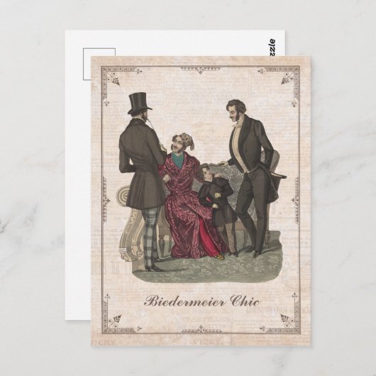 ヴィンテージファッションビーダーマイヤーメンカスタムズ文字 ポストカード (正面/裏面)