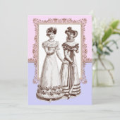 ヴィンテージファッションピンク&パープルレースブライダルシャワー 招待状 (スタンド正面)