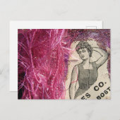 ヴィンテージファッションピンク ポストカード (正面/裏面)