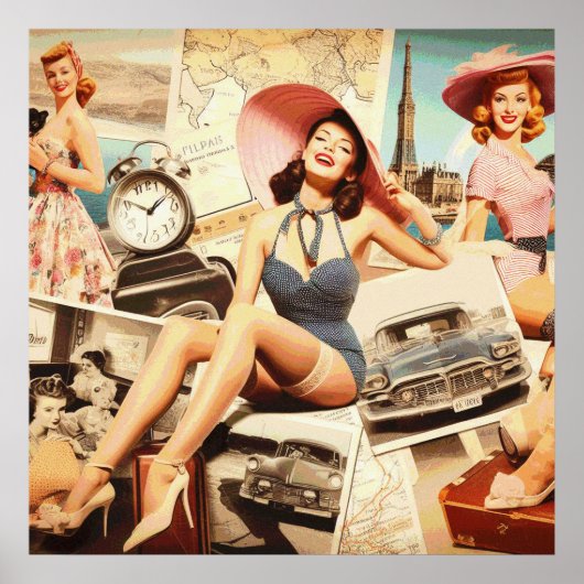 ヴィンテージファッションピンナップ ポスター (正面)