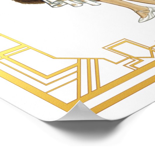 ヴィンテージファッションフラッパーファーケープ夕べガウン ポスター (角)