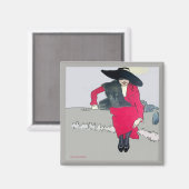 ヴィンテージファッションポスター、追加文字 マグネット (正面/裏面)