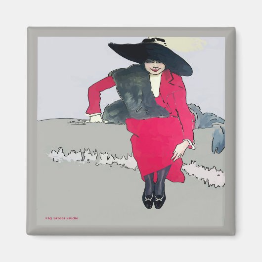 ヴィンテージファッションポスター、追加文字 マグネット (正面)