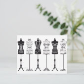 ヴィンテージファッションマネキンシルエット ポストカード (スタンド正面)