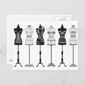 ヴィンテージファッションマネキンシルエット ポストカード (正面/裏面)