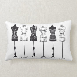ヴィンテージファッションマネキンシルエット ランバークッション