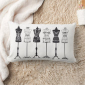 ヴィンテージファッションマネキンシルエット ランバークッション (ブランケット)