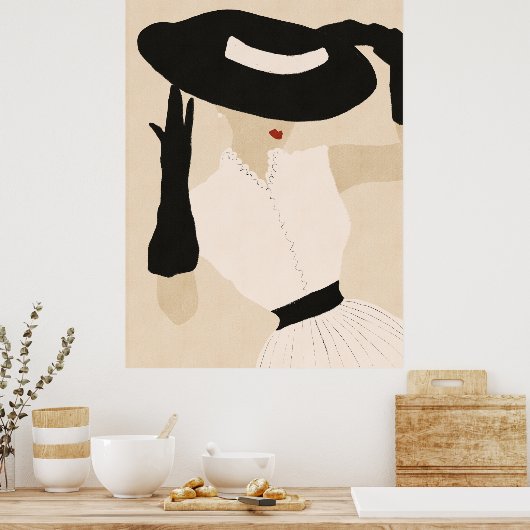 ヴィンテージファッションモデル ポスター (キッチン)